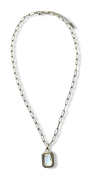 COLLAR WATERPROOF Y CRISTAL BLANCO DORADO