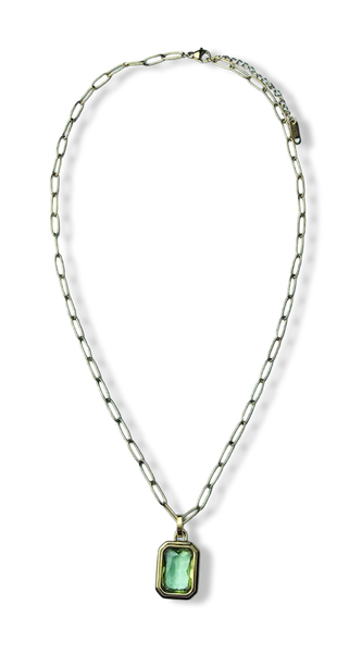 COLLAR WATERPROOF Y CRISTAL VERDE DORADO