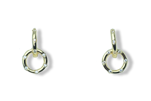 ARETE DOBLE ARO CIRCONIAS DORADO
