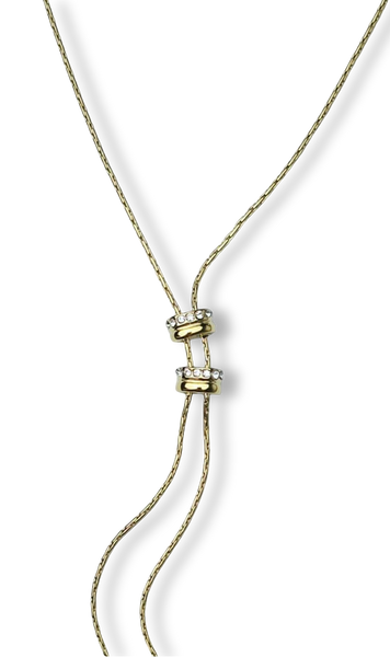 COLLAR WATERPROOF CORBATIN Y CRISTAL AJUSTABLE DORADO