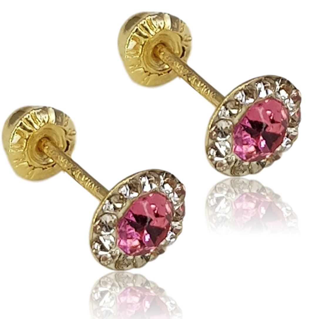 BROQUEL 10K CRISTAL FROM SWAROVSKI ELEMENTS ROSA