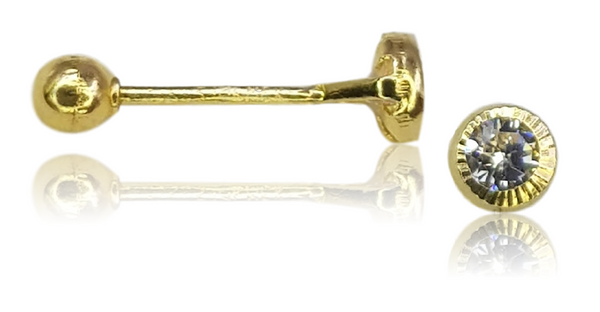ARETE 14K ROUND CIRCONIA